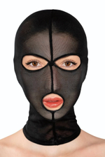 Черная сетчатая маска на голову с отверстиями для глаз и рта (Цвет: черный)