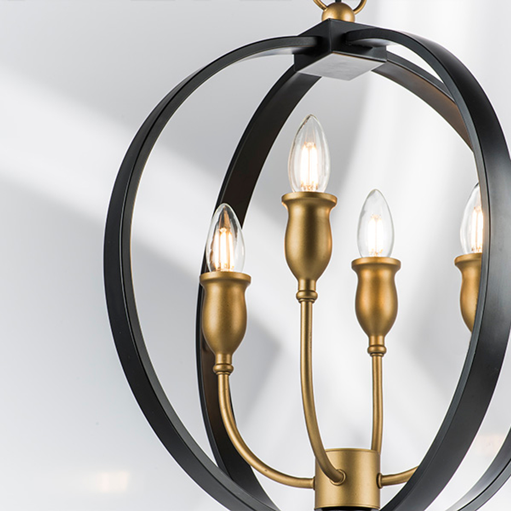 731247 Люстра CERO 4х40W E14 ЧЕРНЫЙ/ЗОЛОТО