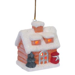 GAEM Украшение новогоднее "Домик" с подсветкой (LR44 2 шт), L7 W5,5 H8 см, 3в.