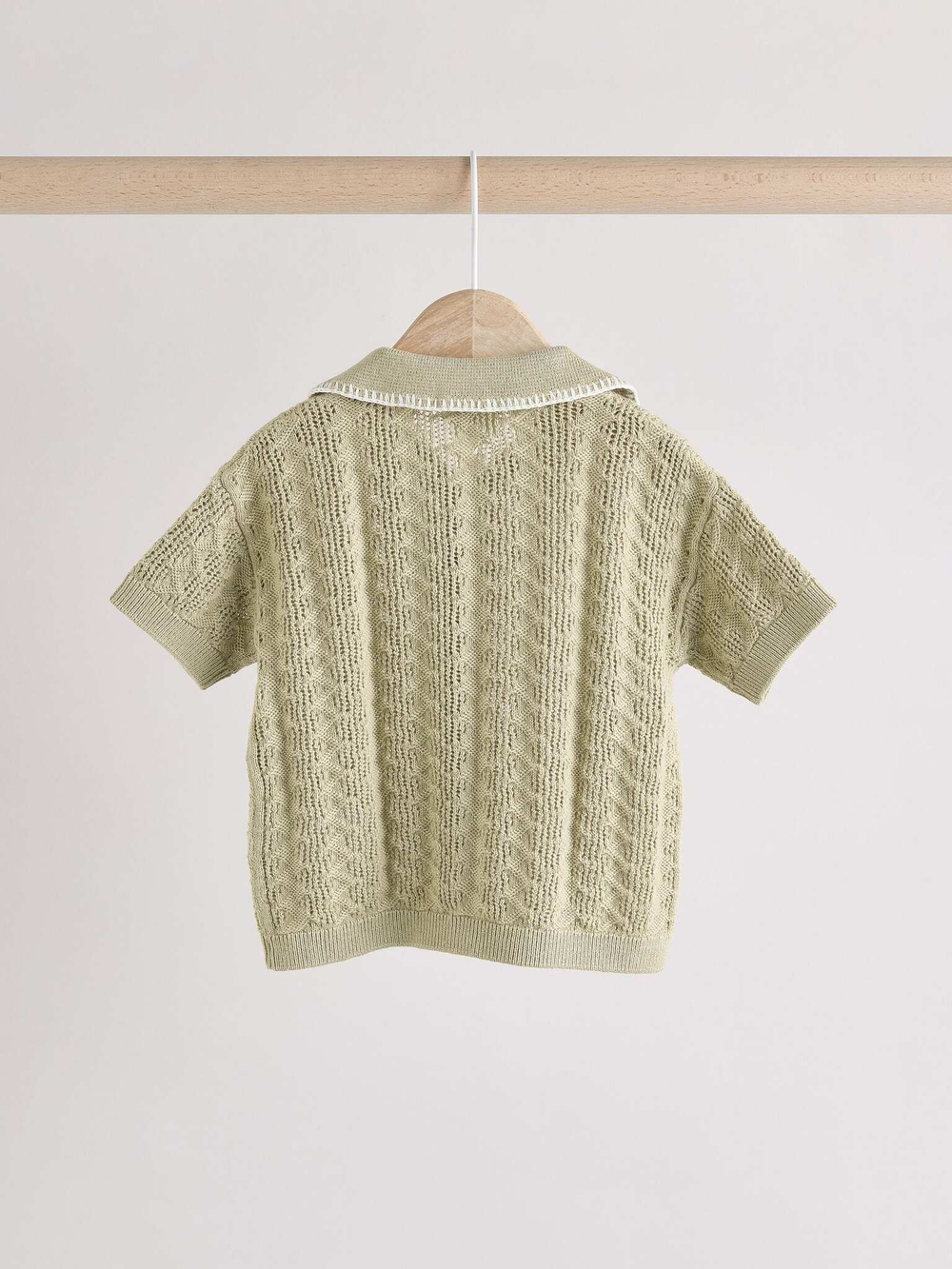 Рубашка и шорты вязаные в комплекте для малышей Next E81-347, Хаки