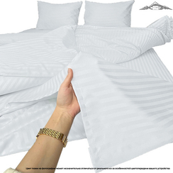 Сатин-страйп "Белый" полоса 1х1 | ш.220 см | 130 г/м²