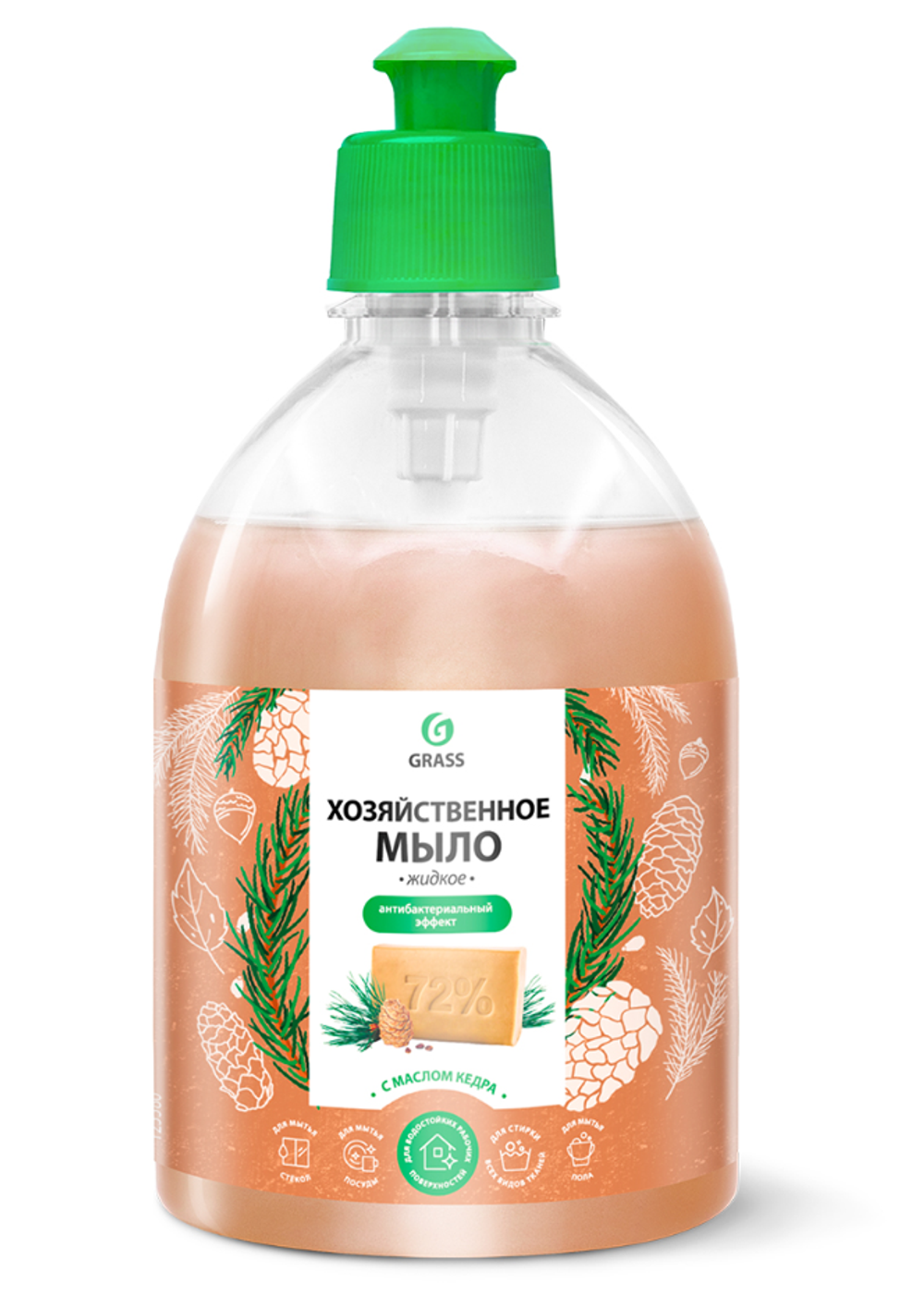 Жидкое хозяйственное мыло Grass, с маслом кедра, 1 л