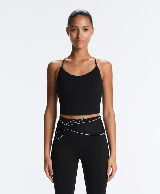 Oysho Топ Comfortlux с регулируемыми бретелями, черный