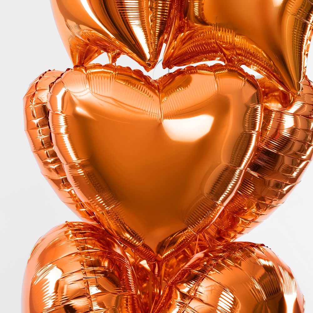 F Шар Сердце 18''/46 см, Оранжевый (БГ-15)  Изображение5