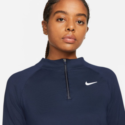 Женская теннисная футболка (dł. Рукава) Nike Court Dri-Fit Victory Top LS W - obsidian/obsidian/white
