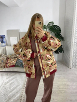 Куртка-бомбер (цвет бежево-винный)