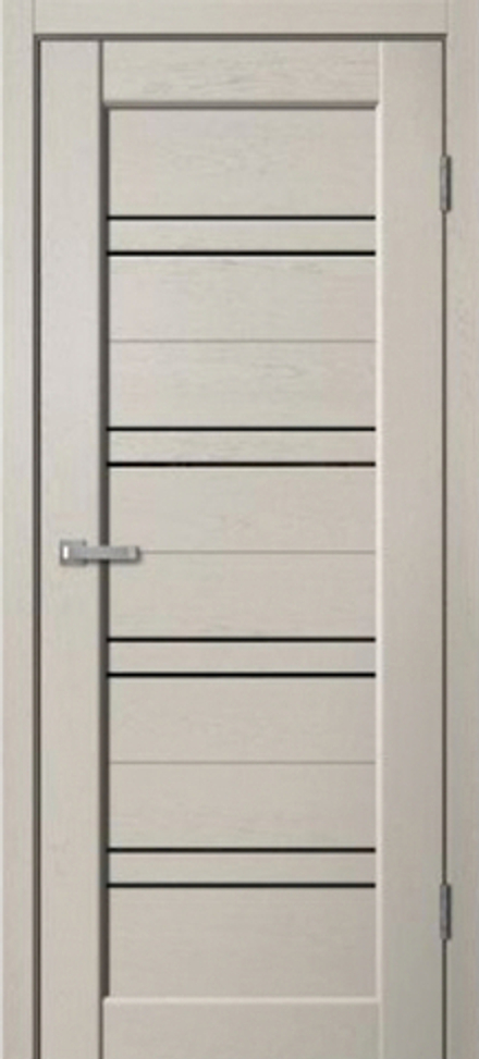 Дверь межкомнатная ST 01 (капучино софт), остекление лакобель черное