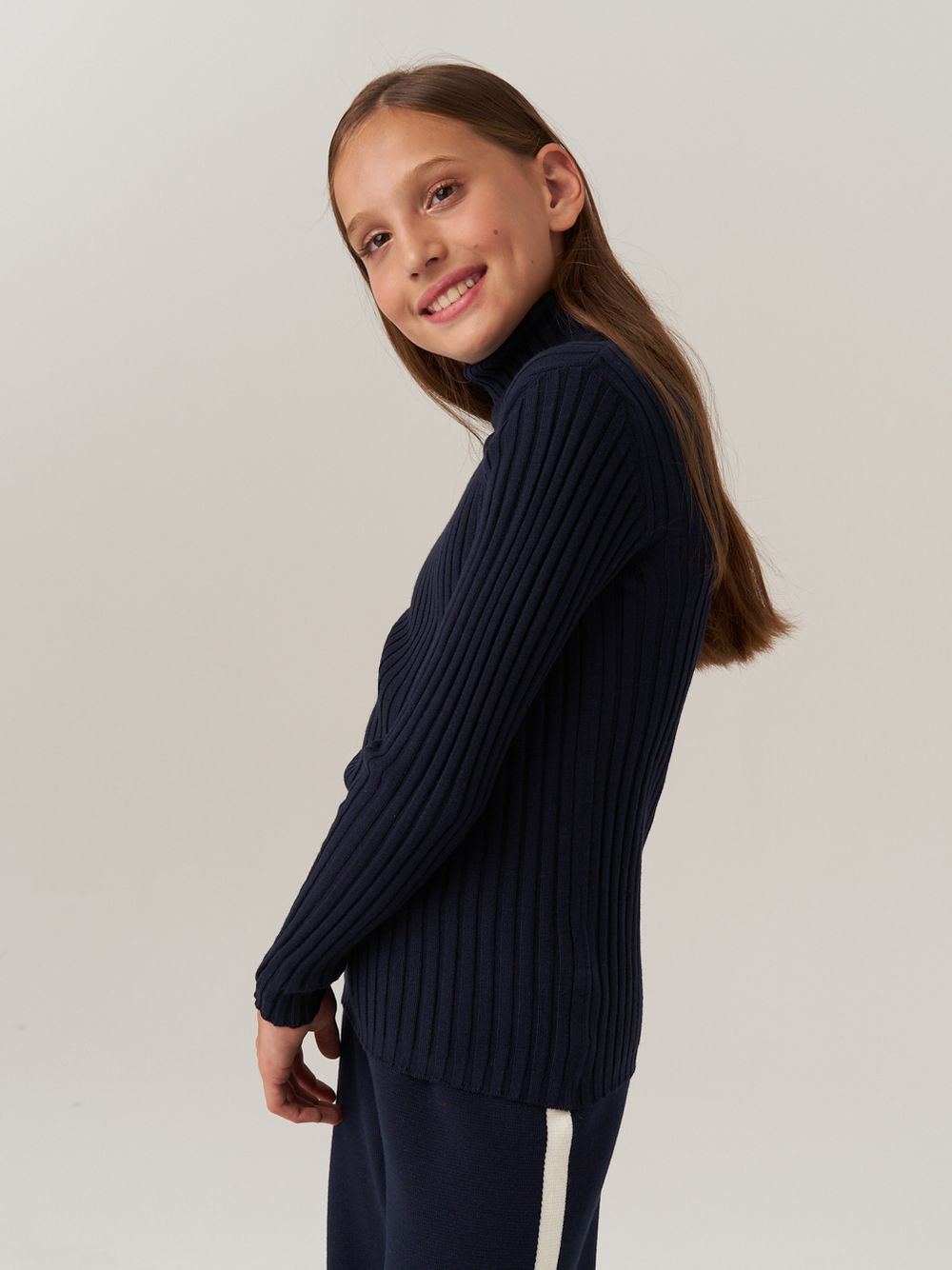 Джемпер водолазка для девочки AT274 синий