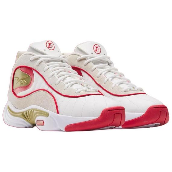 Reebok Answer Винтажные баскетбольные кроссовки MID Топ Белый и красный Унисекс