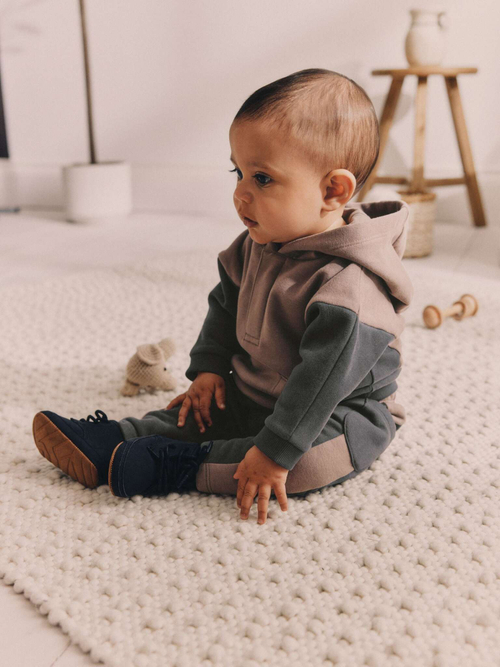 Толстовка и спортивные брюки в комплекте для малышей Next 984-951, Коричневый, Темно-серый