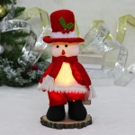 Сувенир новогодний «Новогоднее настроение - Снеговичок» 14*30*8 см, Красный (с подсветкой)