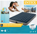 Двуспальный надувной матрас Intex Single-High Airbed (Queen), 152х203х25 см, со встроенным насосом от батареек