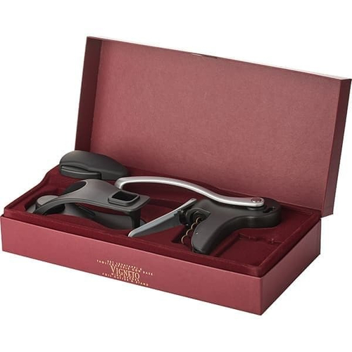 Штопор полуавтоматический в подарочной коробке «Винето», сталь нерж.,абс-пластик, H=85,L=347,B=164мм,