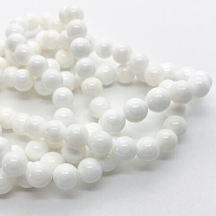 Арагонит бусины, диаметр около 8,5-8,7 мм, цена за 11 шт (1/4 нити)