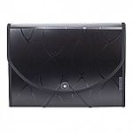 Папка с резинкой inФОРМАТ А4 черный пластик 700 мкм 12 отд.