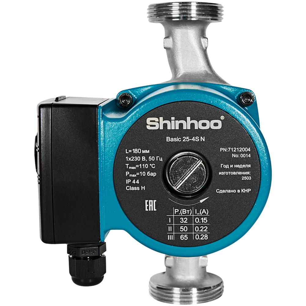 Циркуляционный насос SHINHOO BASIC 25-4S N 180 1x230V