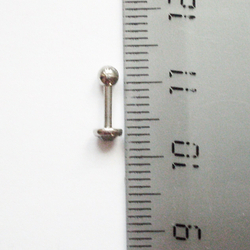Микроштанга 6мм для пирсинга ушей с круглым кристаллом 5 мм.  Медицинская сталь. 1 шт