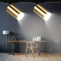 Трековый светильник однофазный ЭРА TR39-GU10 BS под лампу MR16 латунь | Однофазные светильники под лампу