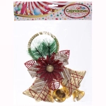 Украшение новогоднее «Звонкие колокольчики» 30*19 см, Золото