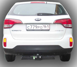 Фаркоп(прицепное) Лидер-Плюс для HYUNDAI SANTA FE (DM) 2012-2018/ KIA SORENTO 4 (XM FL) 2012-2018(паспорт и сертификат в комплекте)(без электрики)H224-F