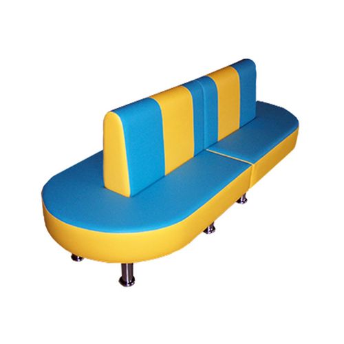«Диван овальный - составной» голубо-желтый