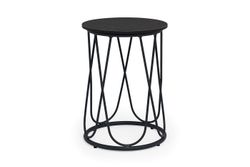 "Перу" журнальный стол из HPL круглый Ø40 H55, каркас из алюминия темно-серый (RAL 7024) муар, цвет столешницы "серый гранит"