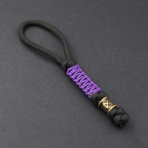 Темляк черный с фиолетовый микрокордом