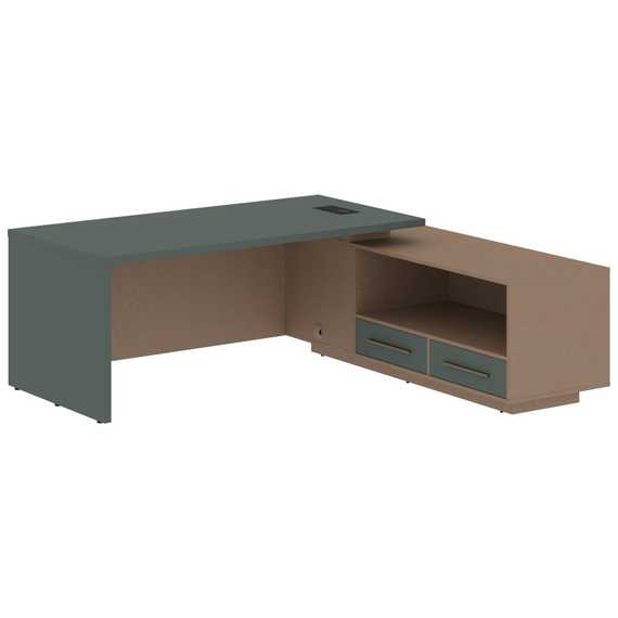 Стол руководителя с тумбой VCT 2119(R)  2100х1900х750 VELION