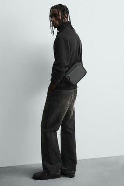 ZARA ПРОРЕЗИНЕННАЯ СУМКА, ЧЕРНЫЙ