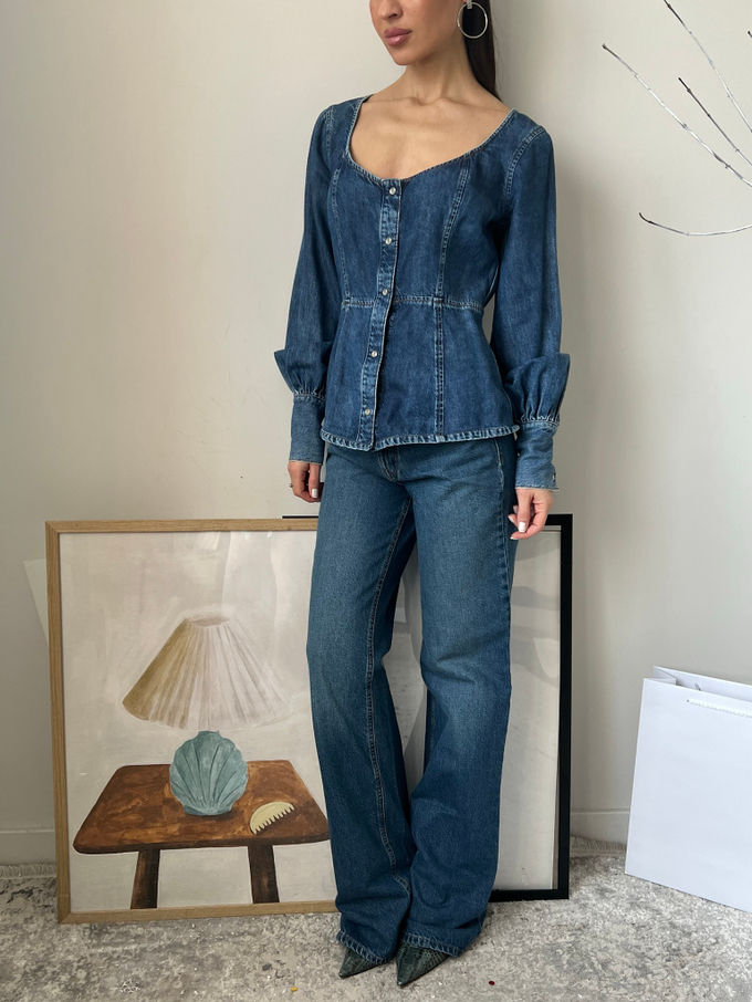 Джинсовая блузка Ganni, S