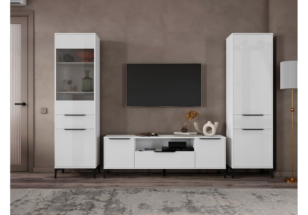 Готовая гостиная Woodville Иадама белый, белый глянец  6