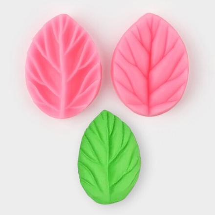 Молд силиконовый для заливки "Лист вишни" 2шт 7,5*5,5см