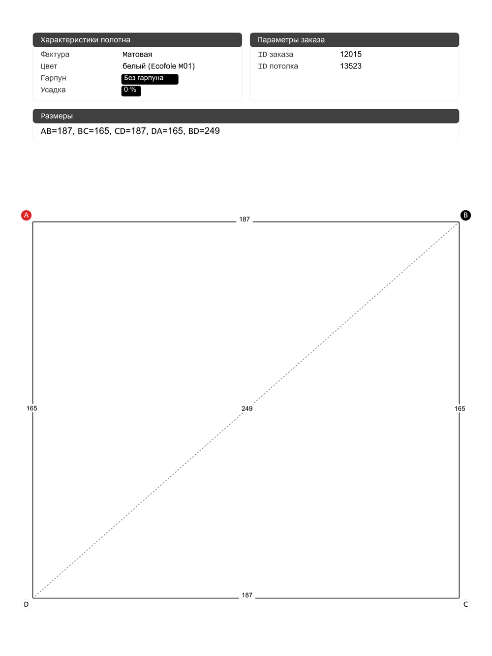 Натяжные потолки: 2.4 м2, 0.9 м2