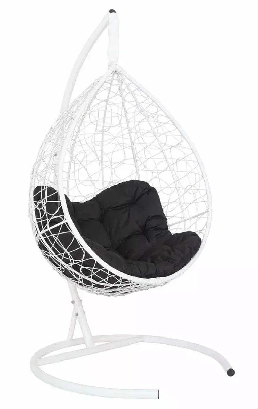 Подвесное кресло-кокон SEVILLA RELAX белое, черная подушка (Laura Outdoor)