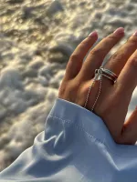 Кольцо тройное Лед с гранью