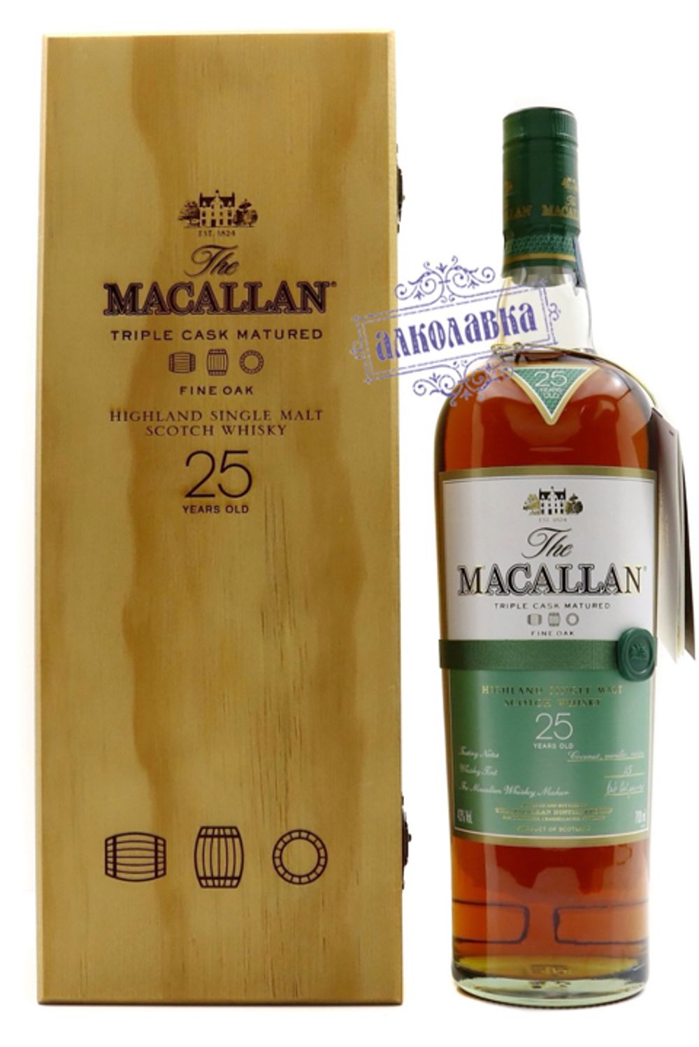 Макаллан Файн Оак. Шотландский виски, 25 год выдержки. 0,7 Л