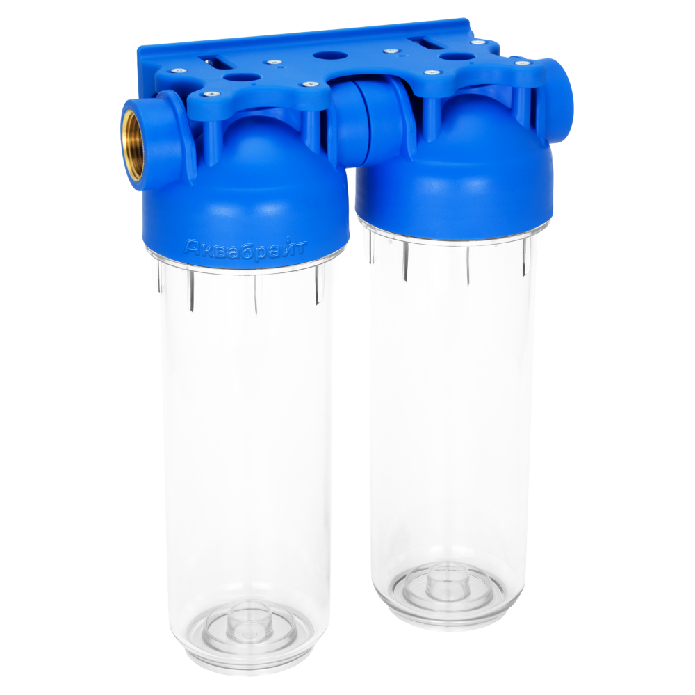 Магистральный фильтр АБФ-2 3/4" (двойной прозрачный)"Аквабрайт"