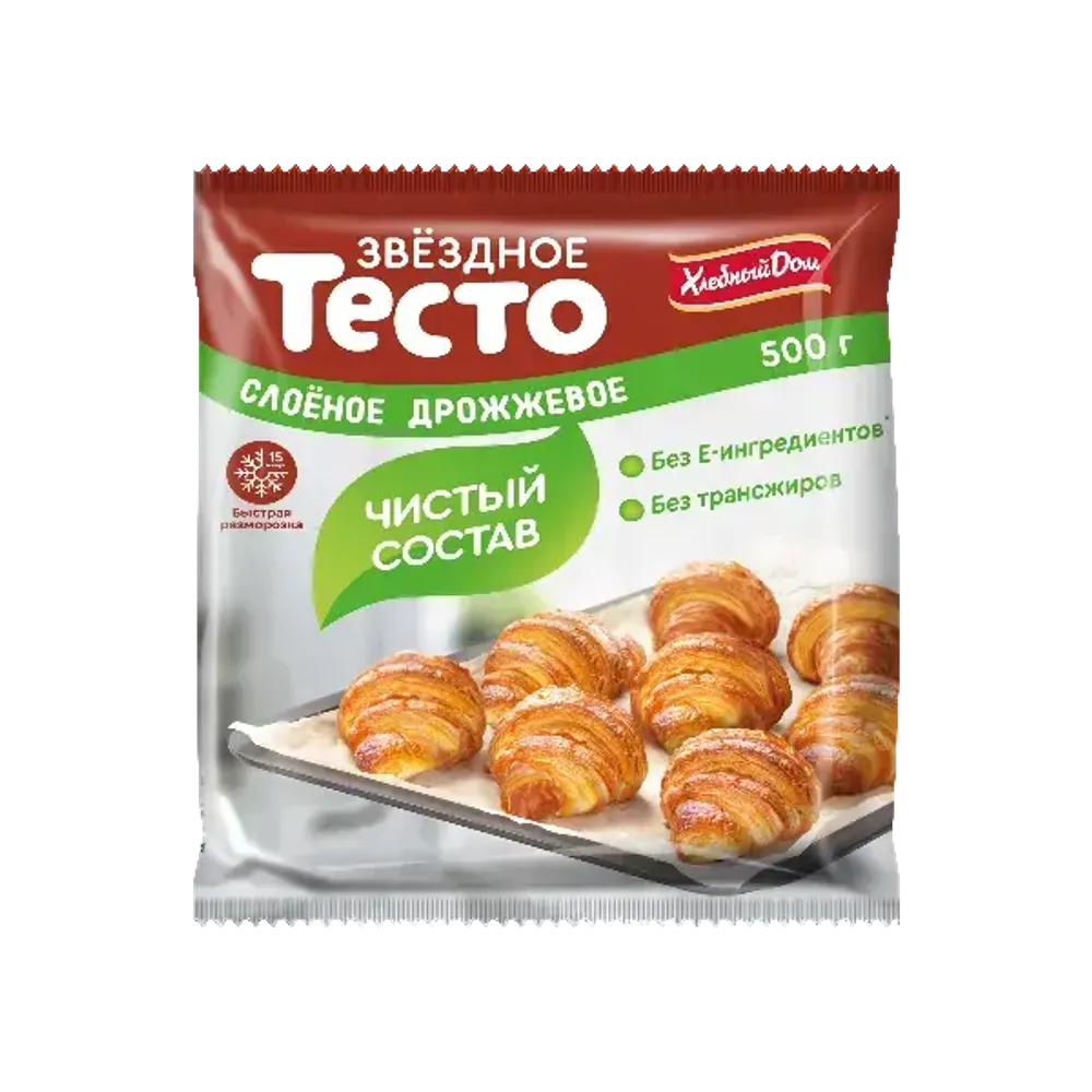 Тесто слоеное Хлебный дом Звездное дрожжевое, 500г