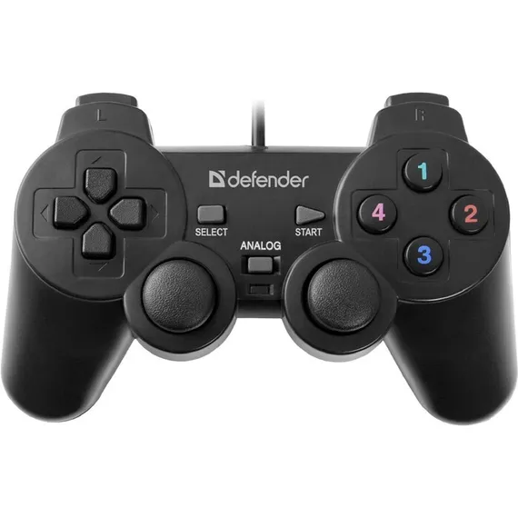 Геймпад Defender Omega USB, проводной, вибрация, для PC, USB, черный