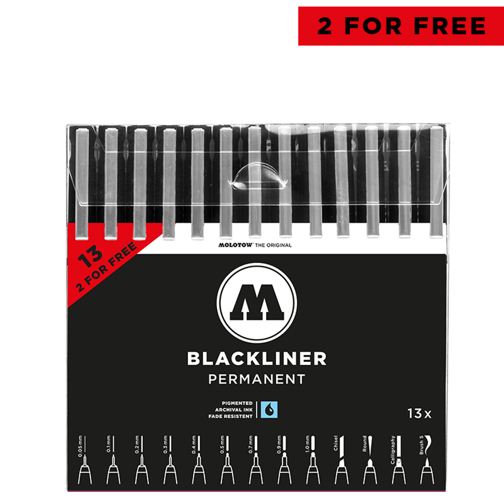 Набор MOLOTOW Blackliner Complete Set 13шт