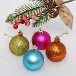 Новогодние шары 5 см (набор 4 шт) «Микс фактур», Яркий микс