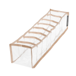 Органайзер прозрачный 40х10х10 см, 8 ячеек, Бежевый