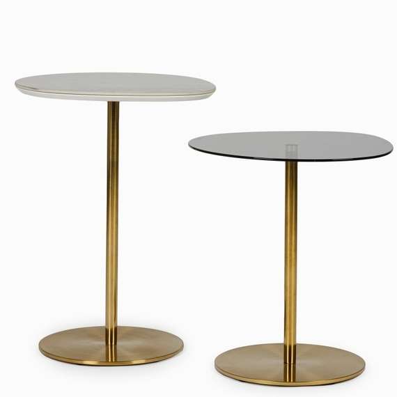 Сет из 2 кофейных столов Encio высота 54/44, стекло, металл