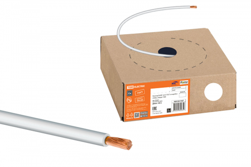 Провод медный ПуГВ 2,5 в коробке (бухта 100) белый TDM