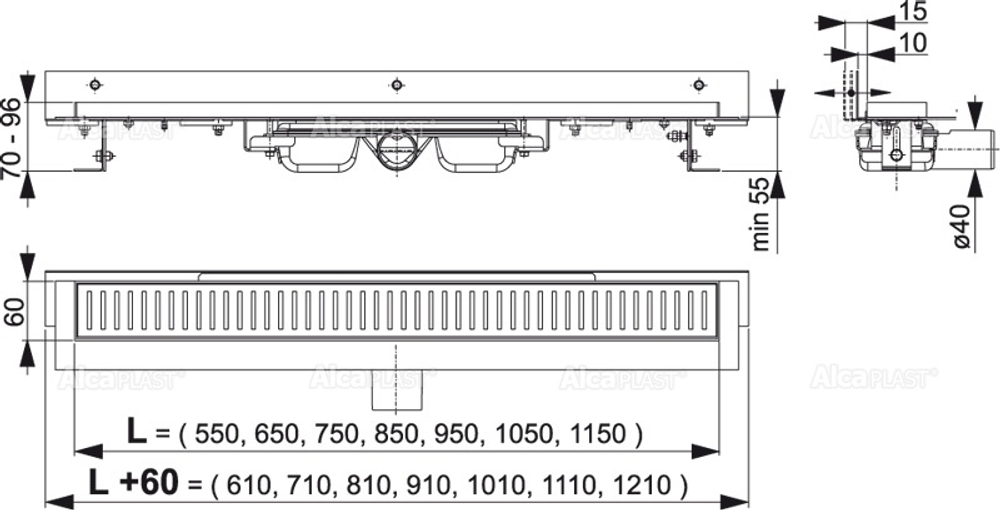 Душевой лоток AlcaPlast APZ104-750 Flexible Low