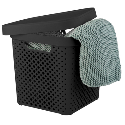 Корзина для хранения 20л с крышкой "Black"