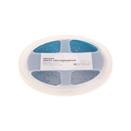Лента светодиодная 24В, COB 8Вт/м, 320 LED/м, синий, 8мм, 5м, IP20 REXANT