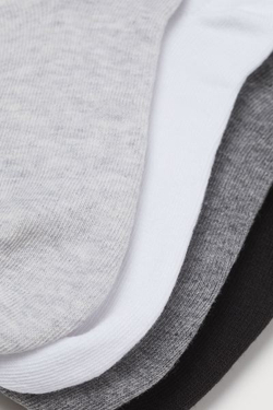 H&M Набор из пяти пар коротких носков, светло-серый