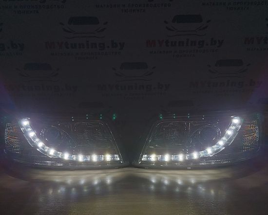 Передняя оптика CHROME для  VW T5 04.03-08.09