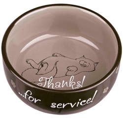 Trixie Миска керамическая для кошки Thanks for Service, 0,3 л/11 см, цвет в ассортименте